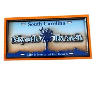 Myrtle Beach SC License Plate Magnet Blue 3D New